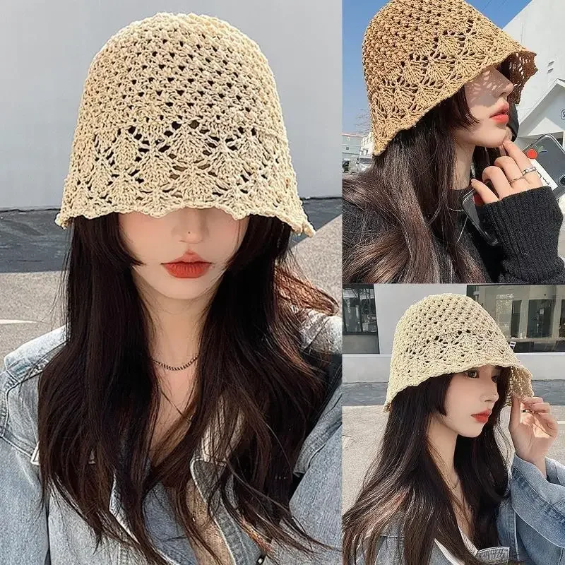 L93F Color Basin Hat Delicate Hollow Fisherman Hat Sunscreen for Valentines Day