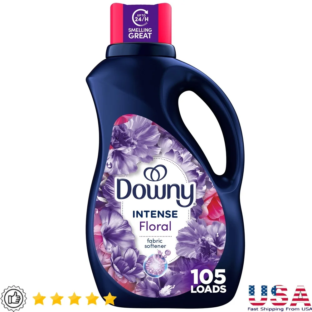 Suavizante de telas líquido concentrado, aroma floral, 77 fl oz, frescura de alta eficiencia, dura 60 días, 105 cargas
