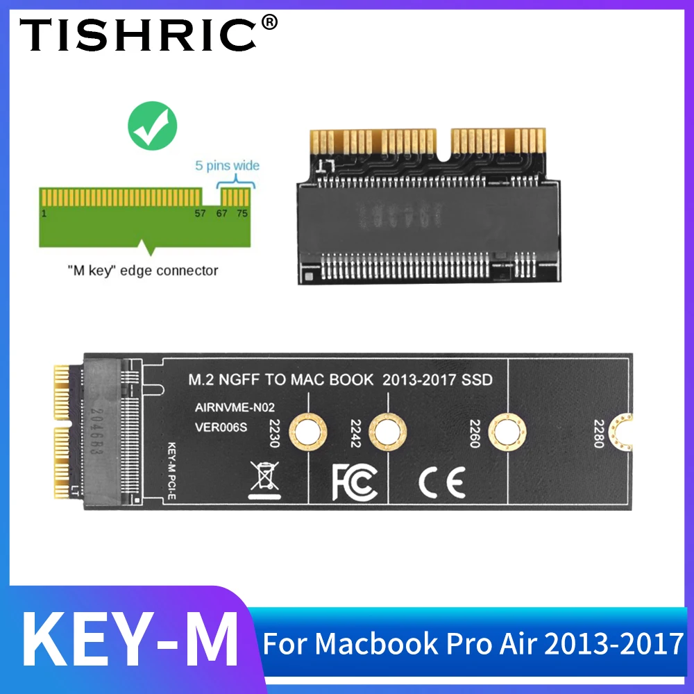 TISHRIC AIRNVME-N02 VER006S M.2 NVME KEY-M M.2 NGFF для MAC BOOK 2013-2017 SSD, переходная карта M.2, интерфейсы Φ PCIE