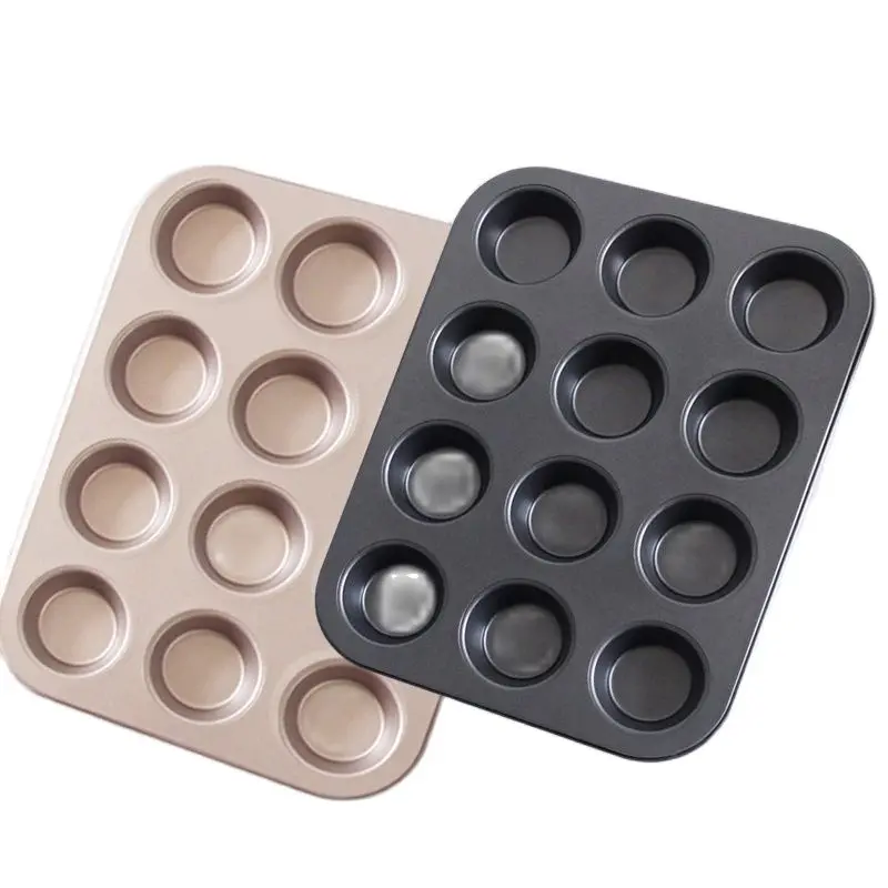 DIY Cake Baking Tools Steel Cupcake Mold Egg Tart Baking Tray Muffin Cake Mould 25X19cm