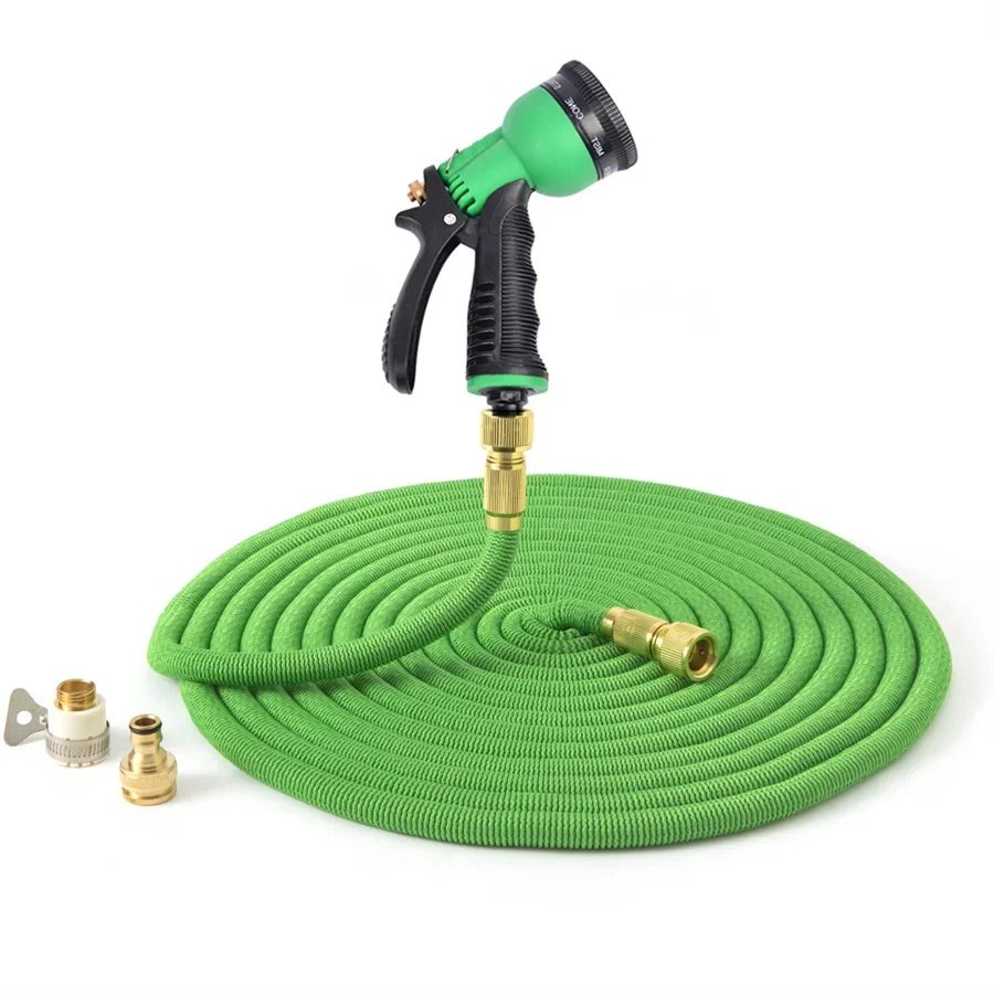 

High Pressure Garden Water Hose Expandable Double Metal Connector Pvc Reel Magic Water Pipes for Car Wash Garden Farm Irrigation