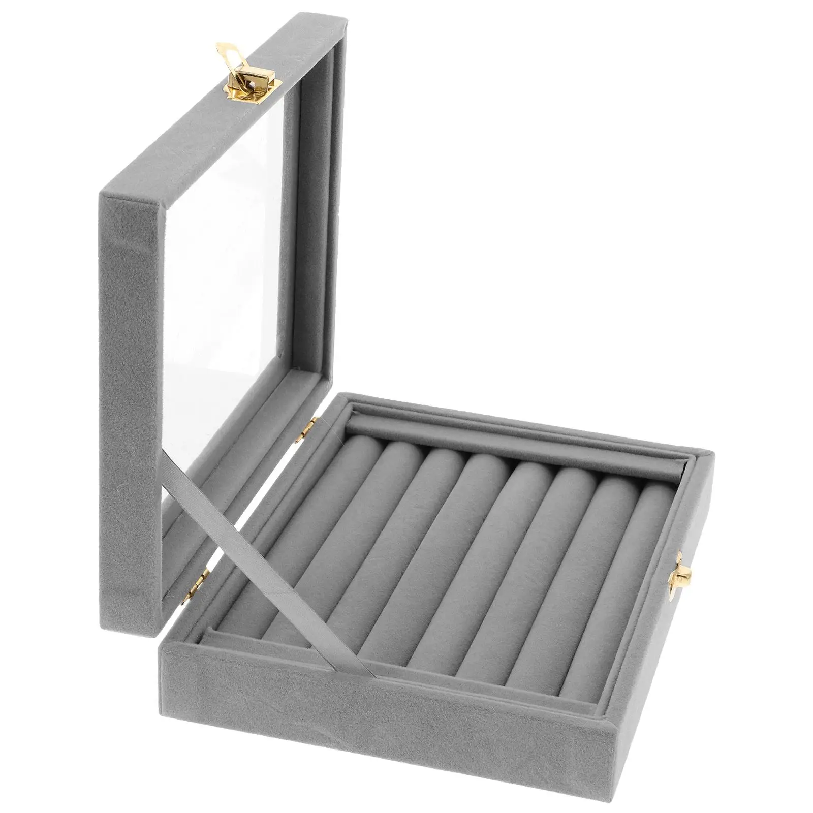 Jewelry Box Tilting Prevention Container Necklace Retail Shop Personal Use Grey