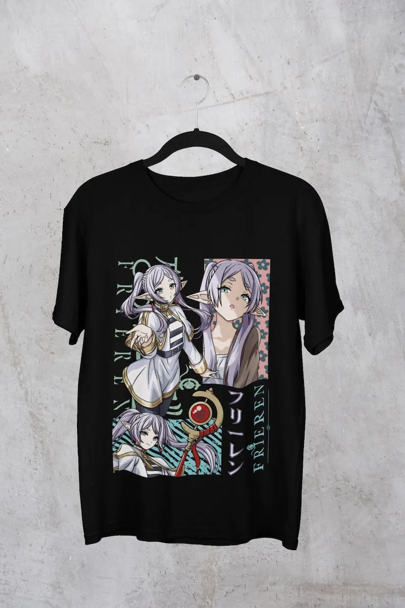 

Frieren Cute Anime T-Shirt, Unisex Garment-Dyed Tee, Kawaii Manga Shirt, Japanese Cartoon Top, Funny Otaku Tee