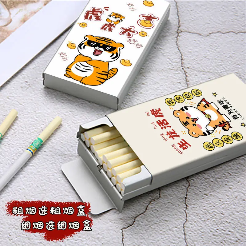 20 Cigarettes 100mm Metal Cigarette Case-Men Women Sliding Cover Cigarette Box Slim Compact Lightweight Portable