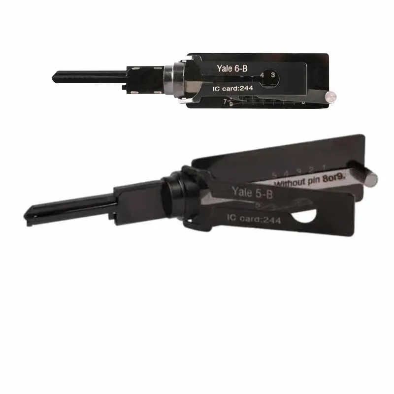 1PCS Repair Tools Lishi 2in1 Decoder and Pick for Residential Pick and Decoder Yale 6-B Yale 5-B (Black) Lishi Car Kit Ganzua
