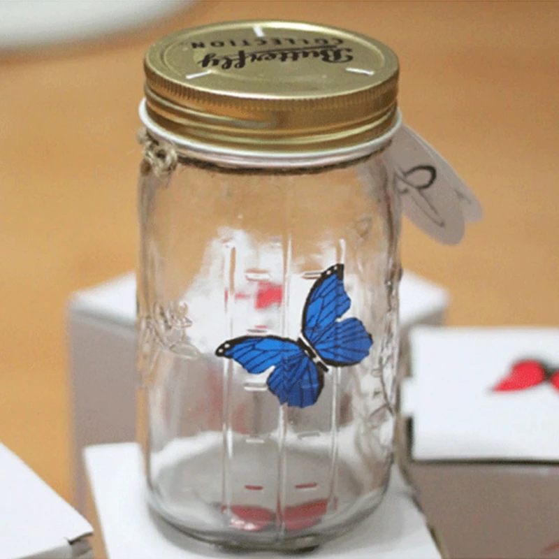 LED Animated for Butterfly In A Jar Fluttering Amazing Collection Battery Operat