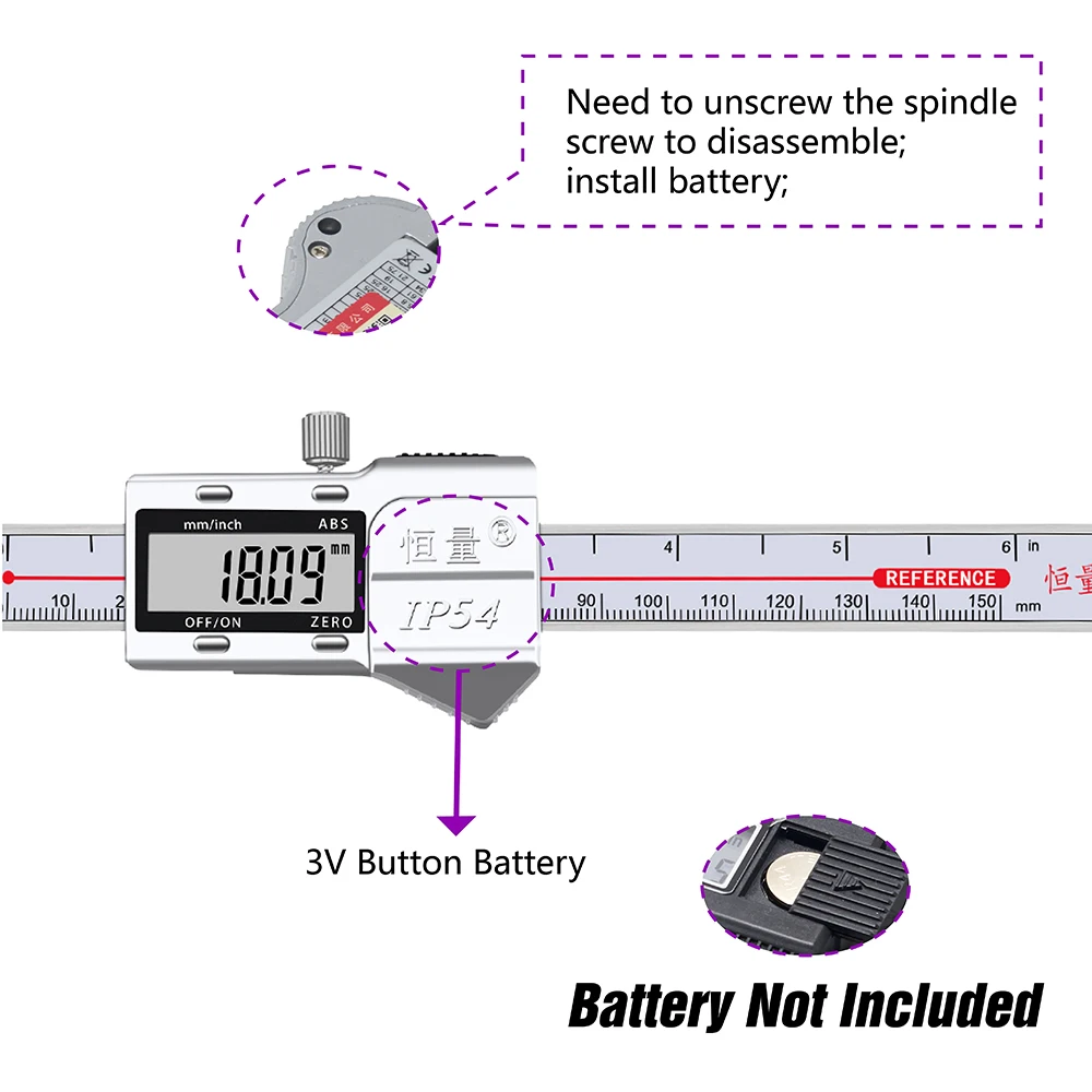 Center Distance Digital Caliper Specifications 150mm 200mm 300mm Edge Center Distance Center Hole Measurement Electronic Caliper