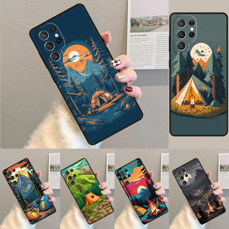 Camping Nature Mountain Handyhülle für Samsung Galaxy Note 10 Pro S26 Ultra S23 S24 FE S25 S21 S22 PLUS stoßfeste Hülle