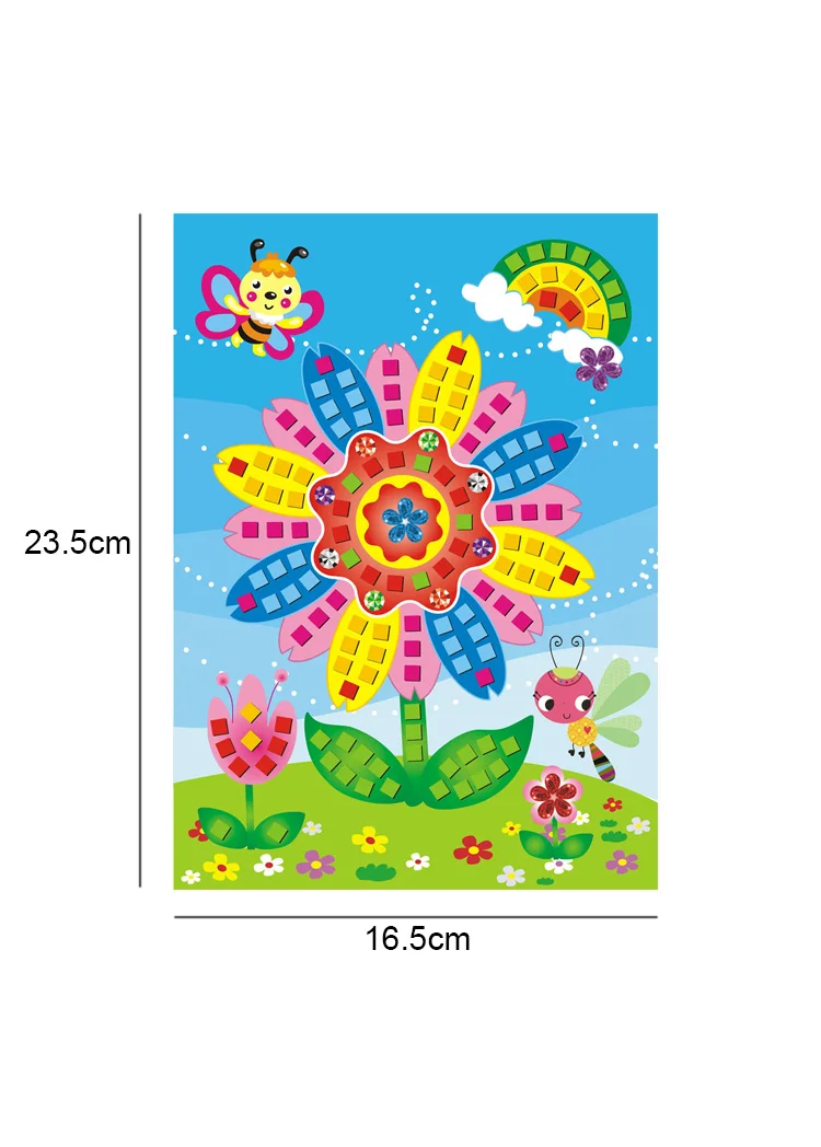 2 Pcs/Set Handmade DIY EVA Foam Stickers Cartoon Animal Patterns Kids Creative Mosaics Diamond Puzzle Educational Toys