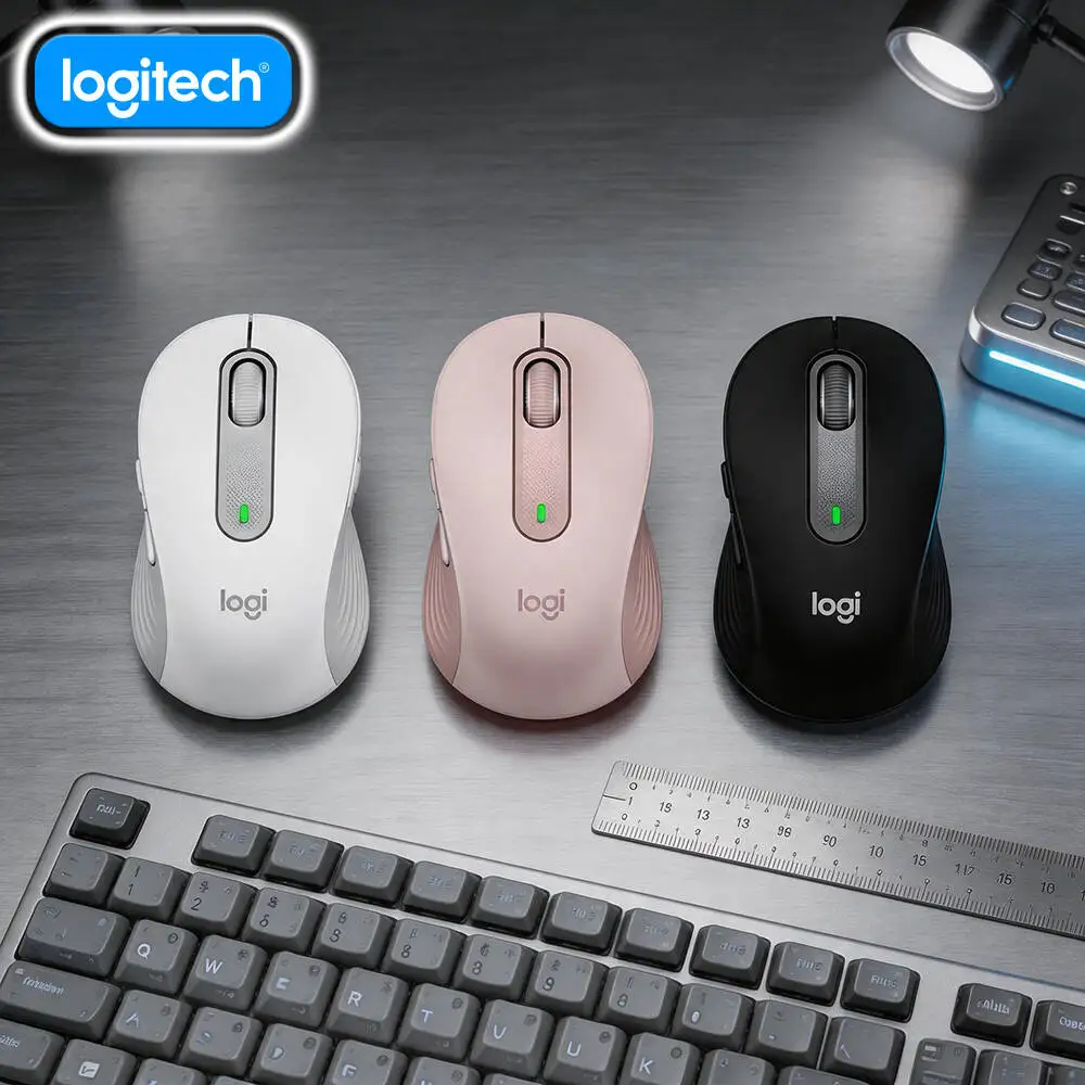Ergonomic M750 Wireless Mouse - Custom Shortcut Function Buttons, 4000 DPI Precision, Dual Connection, Home Pick Tool