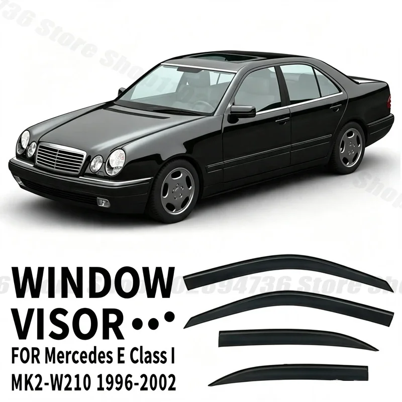 Window Visors For Mercedes Benz E Class MK2-W210 Side Window Rain Guard Wind Deflector Weathershield Vent Visor for Car Windows