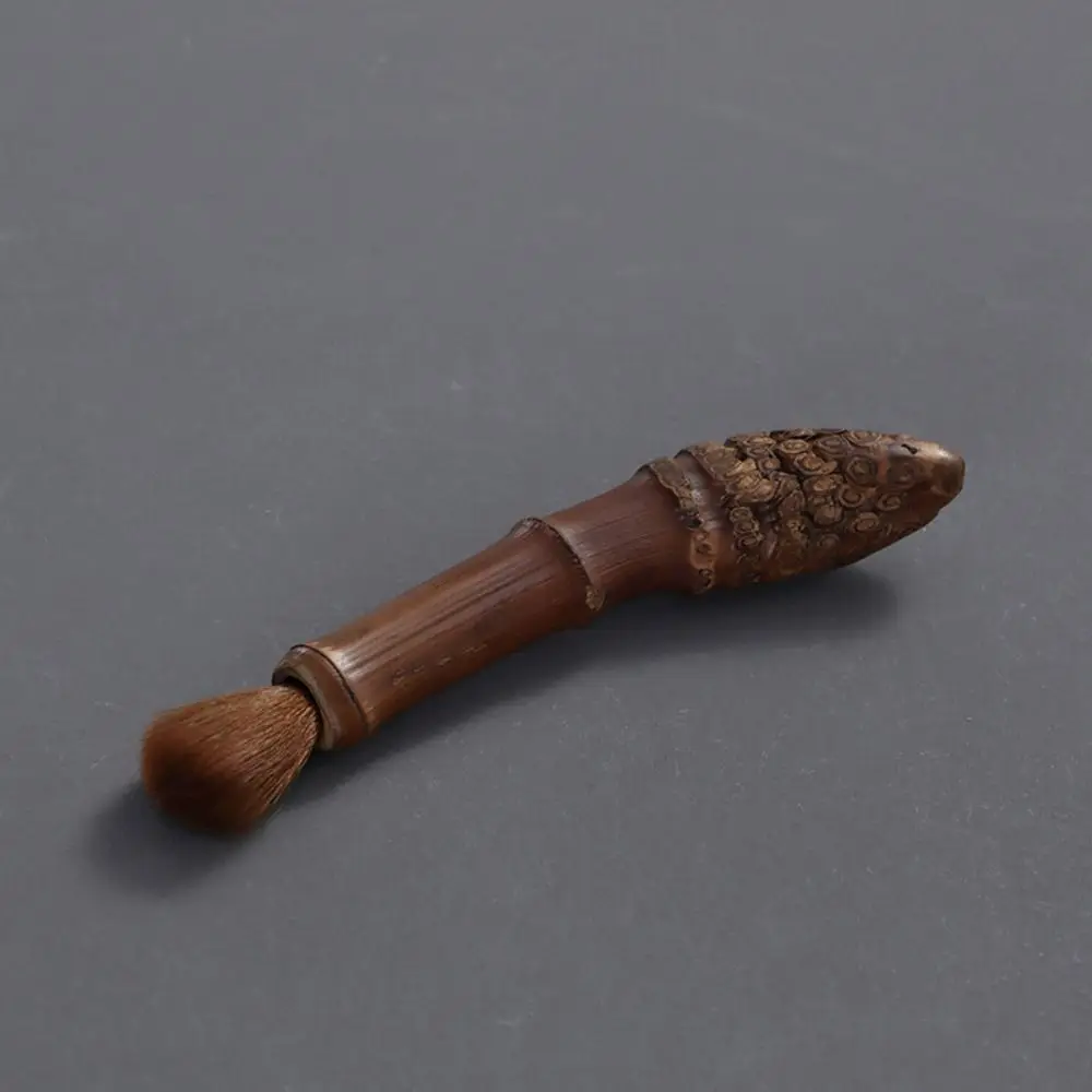 Vintage Carbonized Bamboo Root Teapot Pen Chinese Style Long Handle Tea Cup Cleaner Easy To Clean Portable Tea Brushes Kitchen