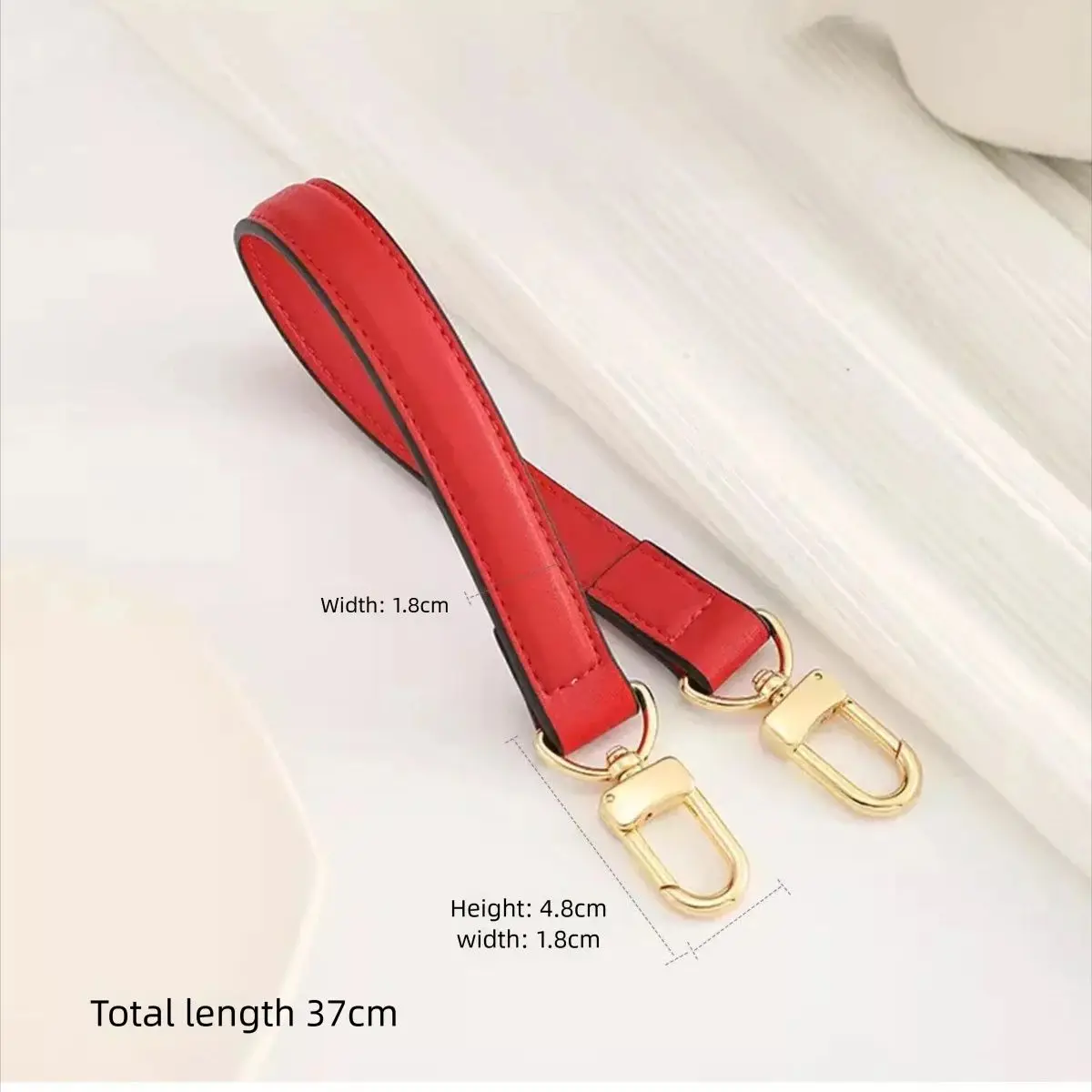 HOLIN Red 37cm Leather Strap Suitable for Bucket Bag Shoulder Strap Accessories Replacement Strap For Handbag