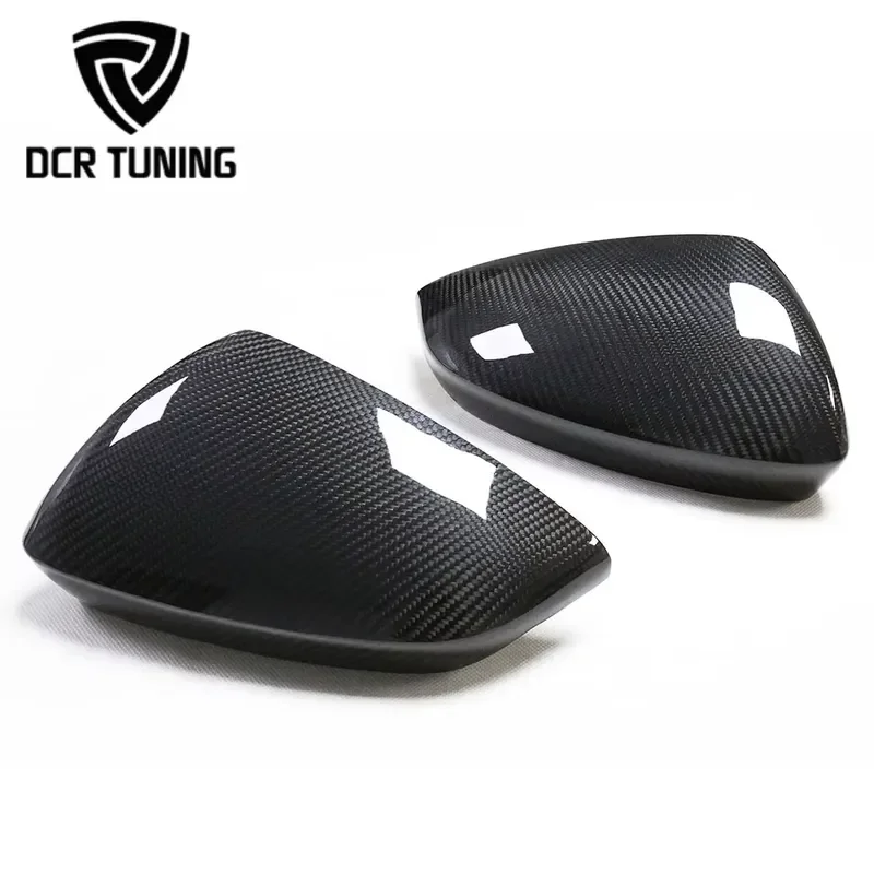 For Audi Dry Carbon Fiber Front Mirror Cover Stick on LHD ONLY  A3 S3 RS3 2021 Modification Parts