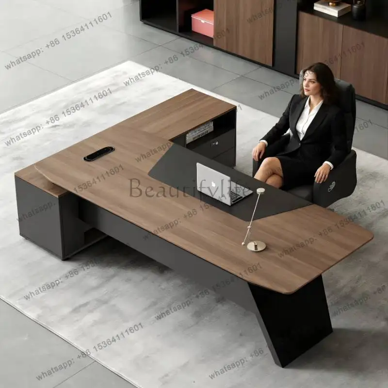 Computer Aesthetic Office Desk Equipment Laptop Solid Wood Office Desk Workstation Accessories Mesa