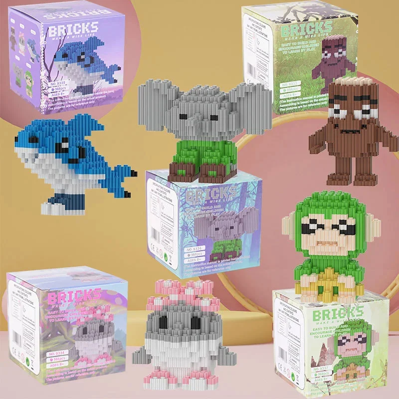 Figuras de dibujos animados de Brainrot italiano, bloques de construcción, Mini ladrillos educativos, juguete de montaje DIY, decoración de escritorio, regalo para niños