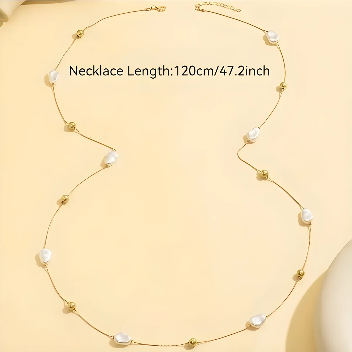 Trend elegancka biżuteria Y2K nieregularny duży wisiorek z pereł naszyjnik dla kobiet moda DIY długa linia Choker łańcuszek naszyjnik N476 — zdjęcie 3