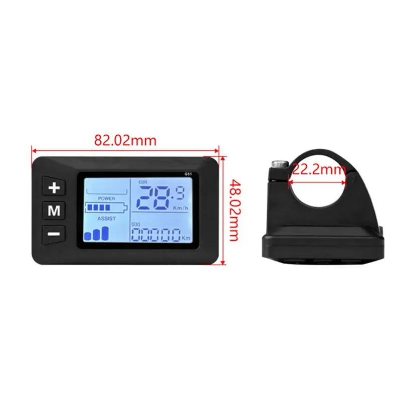2X Bike 5-Pin LCD Speed Display Waterproof Design Multi Voltage Support 24V/36V/48V Electric Scooter Accelerator