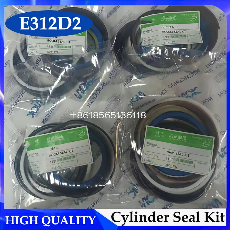 

4 Sets E312D2 Arm/Boom/Bucket Cylinder Seal Kit for Caterpillar CAT312D2 Crawler Excavator Hydraulic Stamp Kits