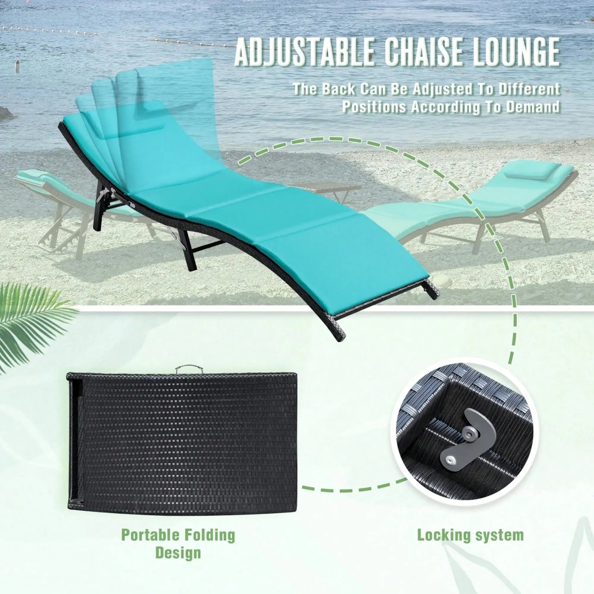 3피스 야외 파티오 라운지 의자 세트, PE 라탄 조절 - Outdoor Furniture Lounge Chair 리뷰 및 가격