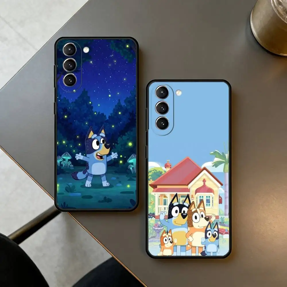 The Blue Heeler Pup Phone Case For Samsung S25,24,23,22,30,21,10,9,Ultra,Plus,Lite,FE,4,5 G Soft Black Case