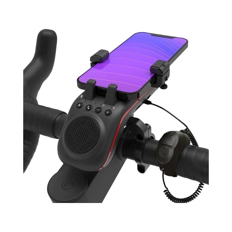 Bicycle multifunctional accessories, waterproof phone holder, LED light, power bank speaker, microphone