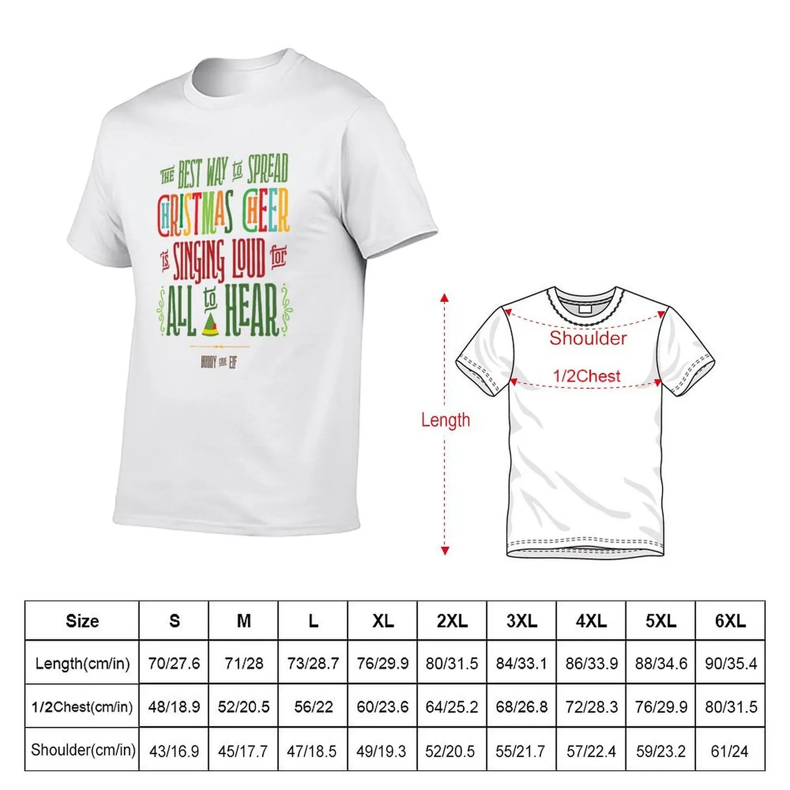 Buddy the Elf - Christmas Cheer T-Shirt football t shirt cotton man t-shirts men t shirts
