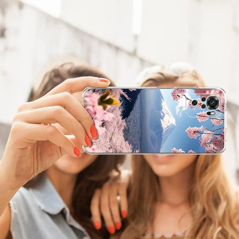 اليابان جبل فوجي اللوحة الكرز الحال بالنسبة Xiaomi Redmi ملاحظة 14 13 12 4G 9 8 10 11 برو زائد 5G 14C 13C 12C 10C 9C 9A غطاء شفاف #6