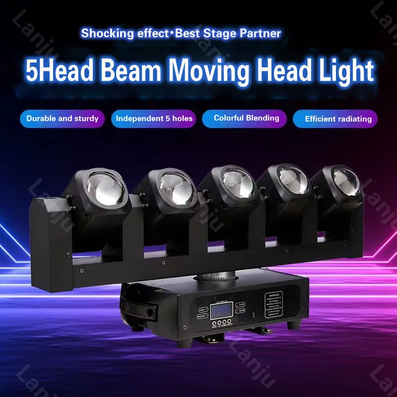 LED 5-finger beam moving head light 250W professional stage effect lighting KTV bar disco  dyeing scanning spotlight with strobe