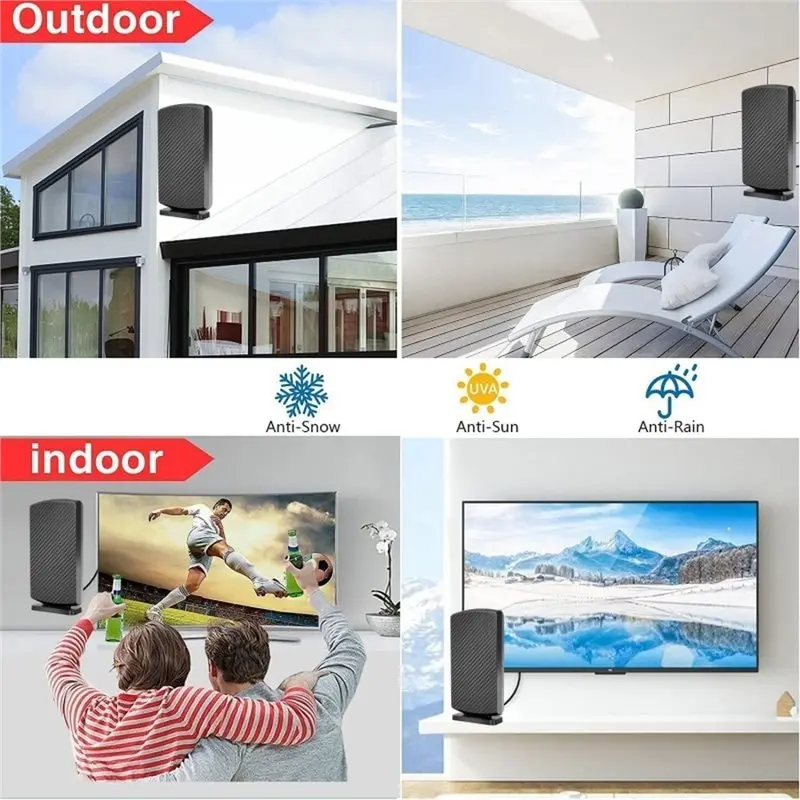 HDTV Digital TV Antenna - Indoor/Outdoor ATSC, European & American Use, Cross-Border TV Antenna