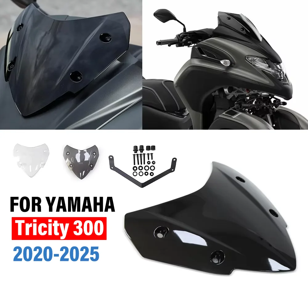 Pare-brise sportif pour moto YAMAHA Tricity 300 2020-2025 – Déflecteur de vent et écran de protection