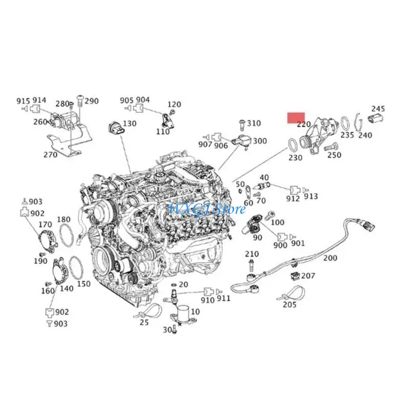 

37JE Engine Coolant Shut-off Water Pipe Joint for W176 Coolant Feed Line Joint