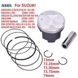 73mm 73.25mm 73.50mm 73.75mm 74mm Piston and Rings Set for SUZUKI DR250S DR250 DR 250 DR250R DR-Z250 K1-K9 L0-L6 2001-2016 AN250