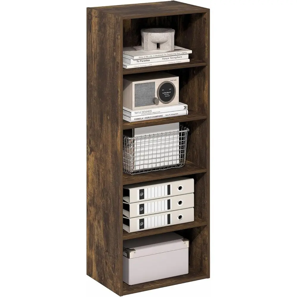 

Basic Book Shelf, 5-Tier Bookshelf, Cube Storage Organizer Bookcase with Open Shelf, 11 x 17 x 44, for Living Room, Bedroom, Hom