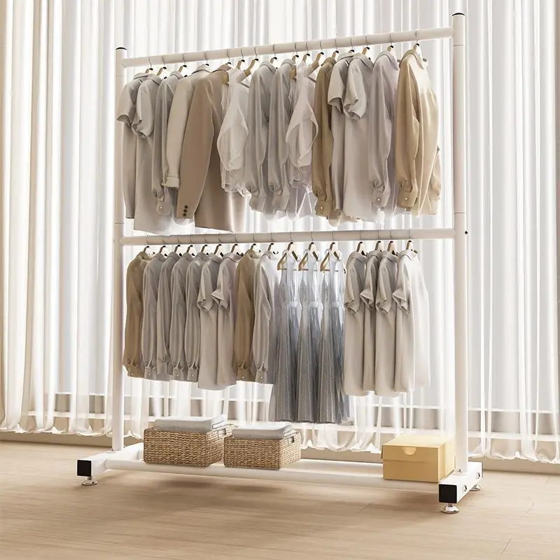 

Double-layer drying rack Floor-to-ceiling bedroom hanger Vertical drying rack Storage Simple coat rack
