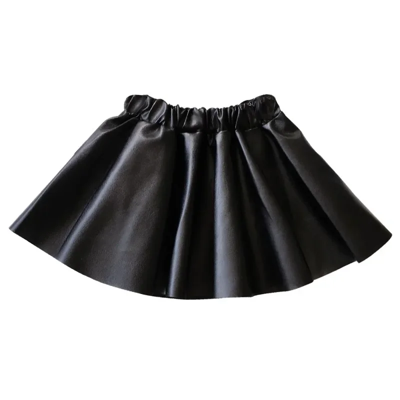 2024 New Spring Autumn winter Girls Kids Leather PU Skirt Comfortable Cute Baby  Children Clothing