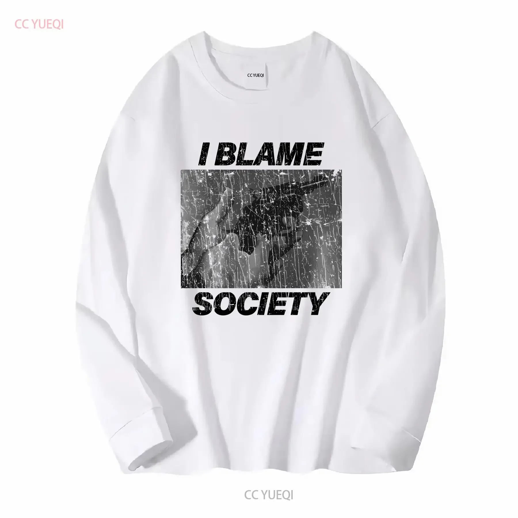 I Blame Society Revolver 1993 Vintage Men's T Shirt long or short sleeves vintage Washed Top For Everyday Wear fashion