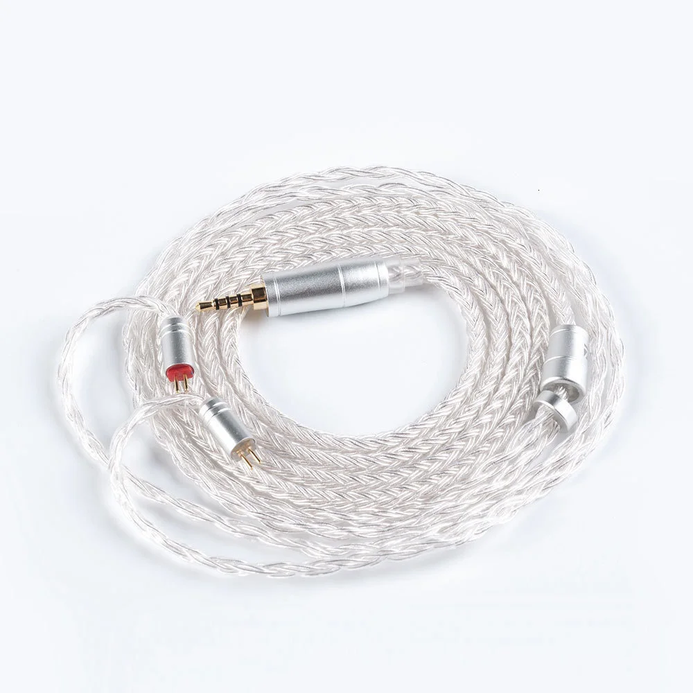 KBEAR 16-adriges, verbessertes, versilbertes, symmetrisches Kabel, 2,5/3,5/4,4 mm, kabelgebundener Kopfhörer, MMCX/QDC/2PIN-Anschluss für KZ KBEAR BL03 KS1 – Detail 1