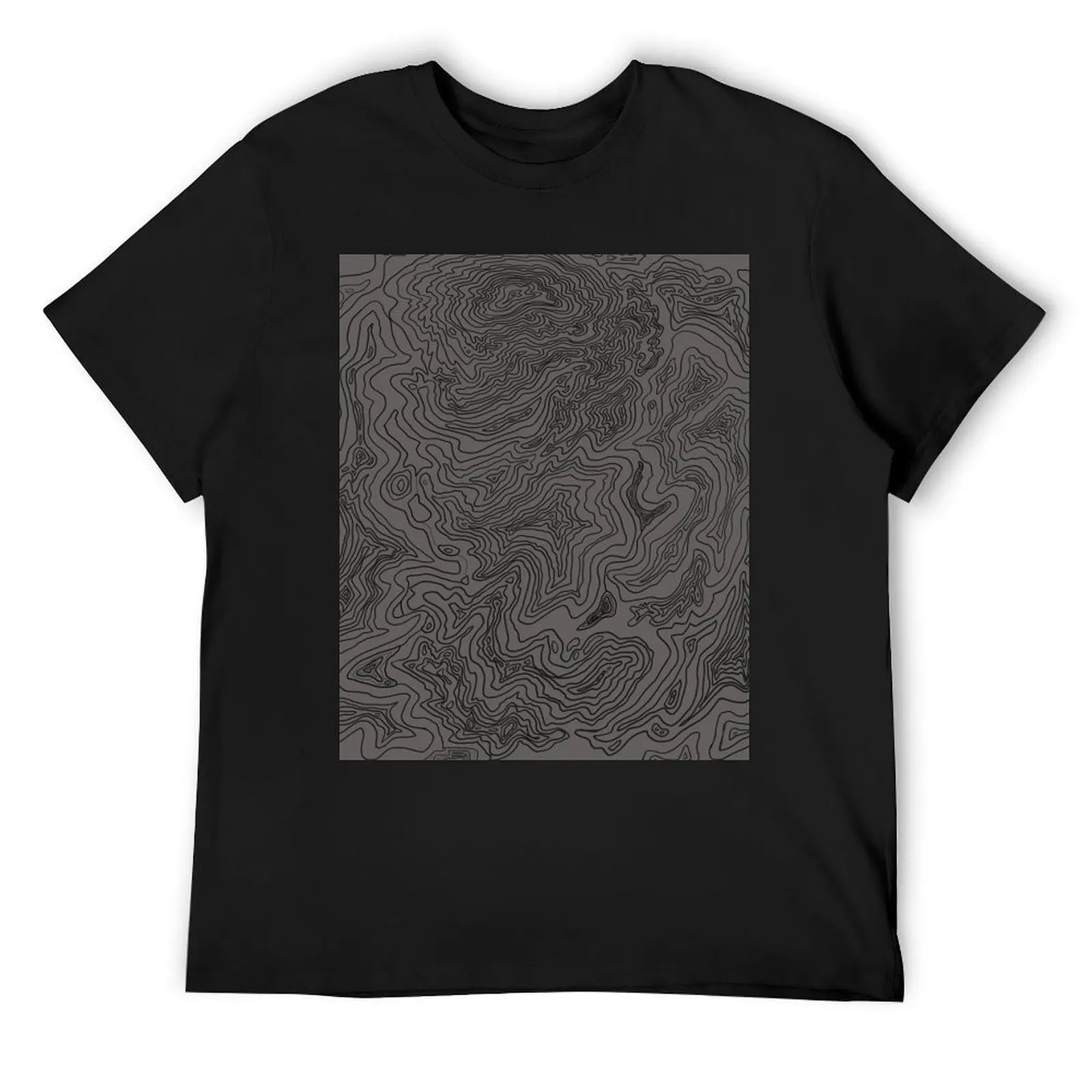 

Topographic Map Doodle (Grey) T-Shirt plus sizes customizeds tops blue archive funny t shirts for men