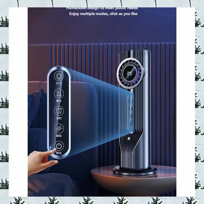 

ABLG Bedroom Tower Fan Silent USB Water Cooling Fan Portable Water Mist Humidification Water Cooling Fan Desktop Air Cooler Dark