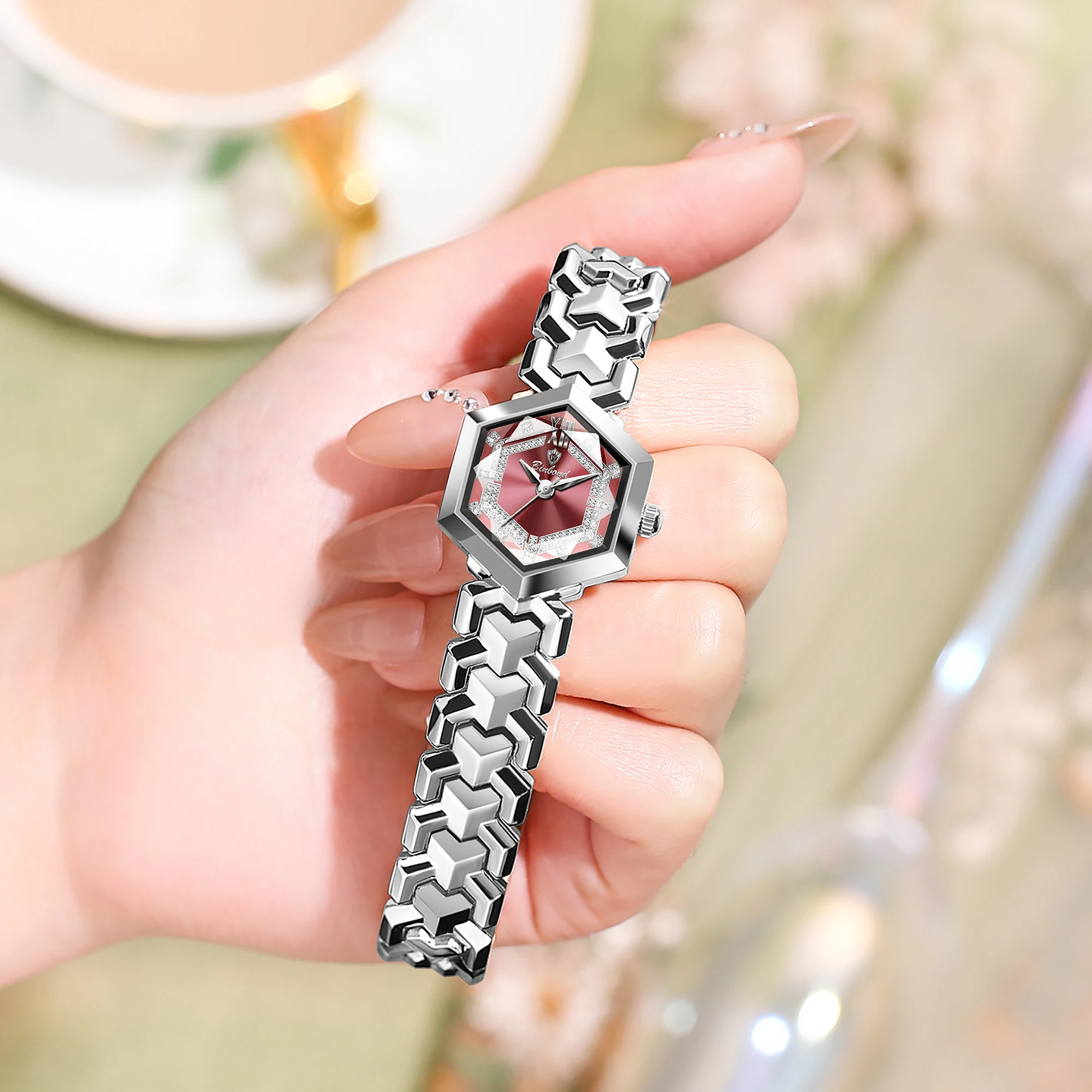 Orologio da uomo creativo a tema notte stellata di BINBOND, orologio meccanico automatico in acciaio inossidabile, luminoso e impermeabile, m da uomo