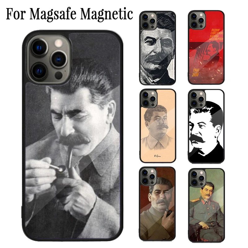 Russian Commander Stalin Magnetic Phone Case Coque For iPhone 16 15 14 Plus 13 12 Mini 11 Pro Max Magsafe Wireless Cover