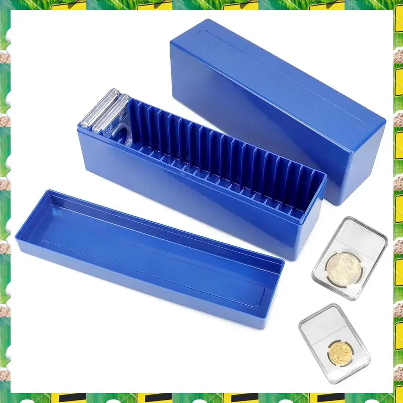 3C Electron 2Pcs Plastic Coin Box Coin Identification Box Storage Box Compatible With 20 Slab Coin Holders, For Collectors Coin