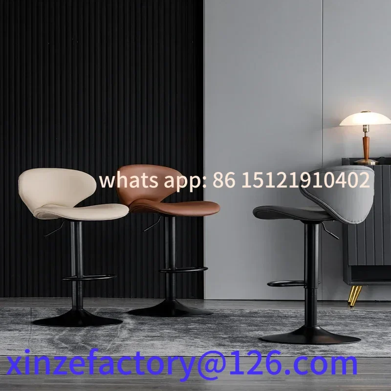 Sillas de barra giratorias modernas personalizables, taburetes de bar de altura de mostrador con respaldo alto, fácil montaje en asientos de cocina de 3 a 5 minutos