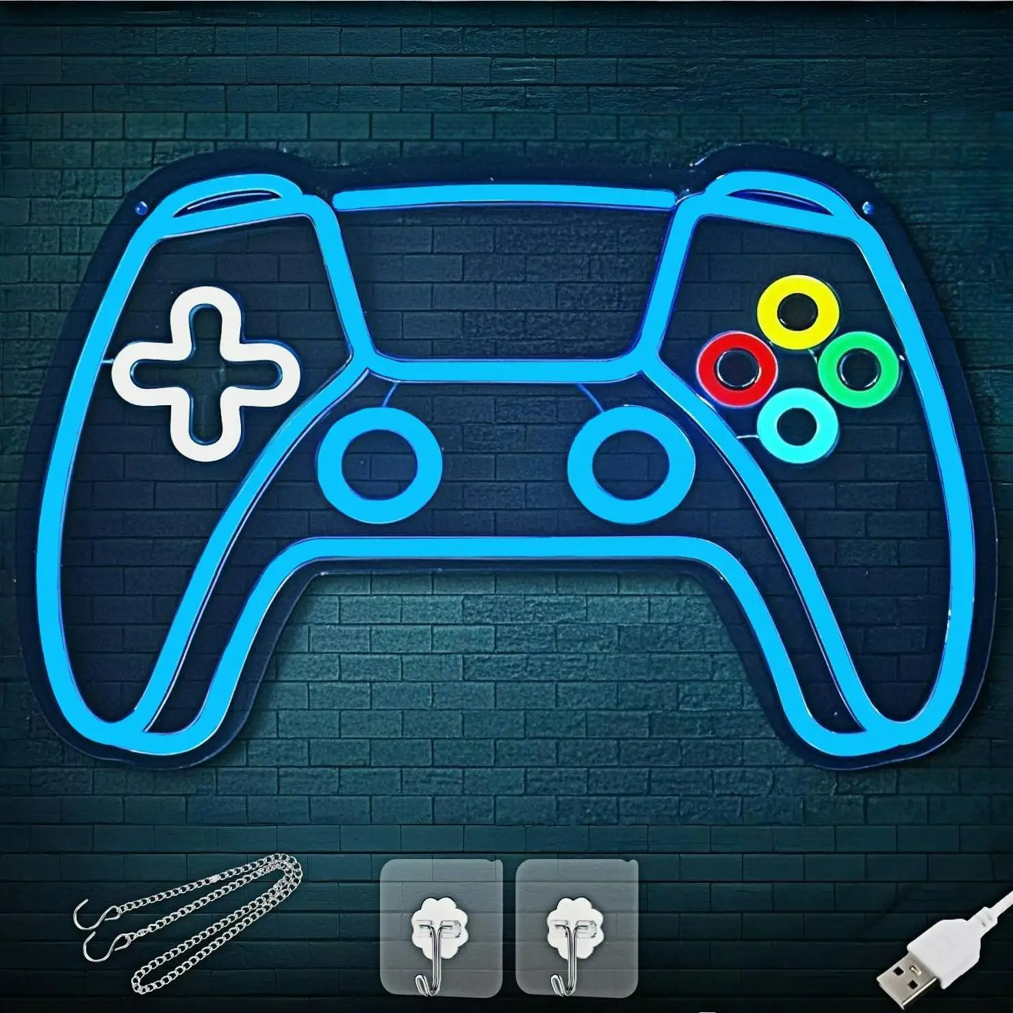

Gamer Neon Sign Dimmable Gamepad Neon Sign for Wall Decor USB Powered Neon Gaming Sign for Gamer Room Boys Bedroom Teen Gifts