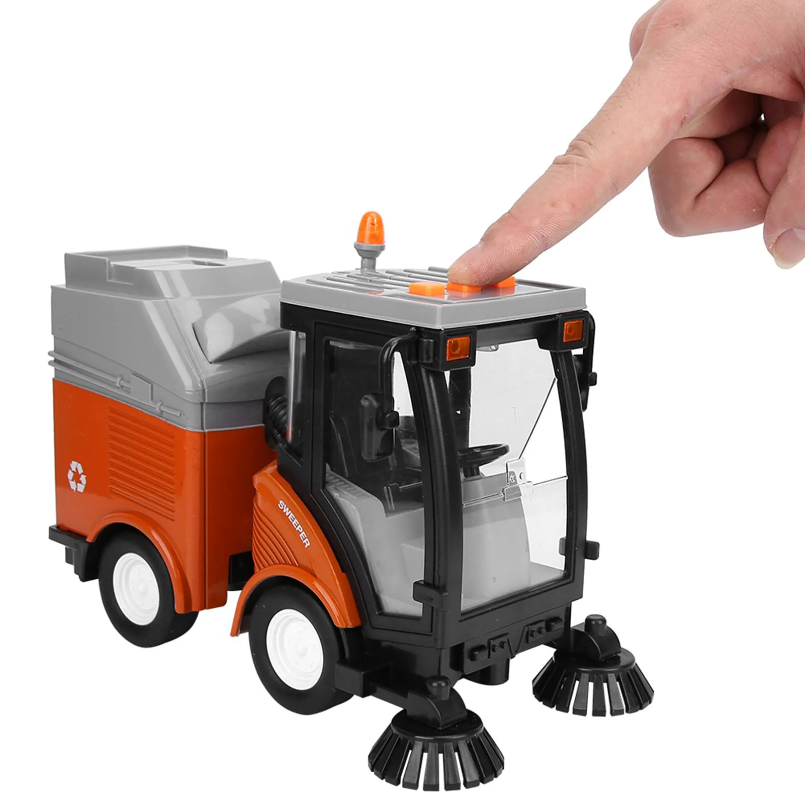 ZK40 Simulation Sanitation Car Model Light Music Pull back Motor Vehicle Toy Gift for Children