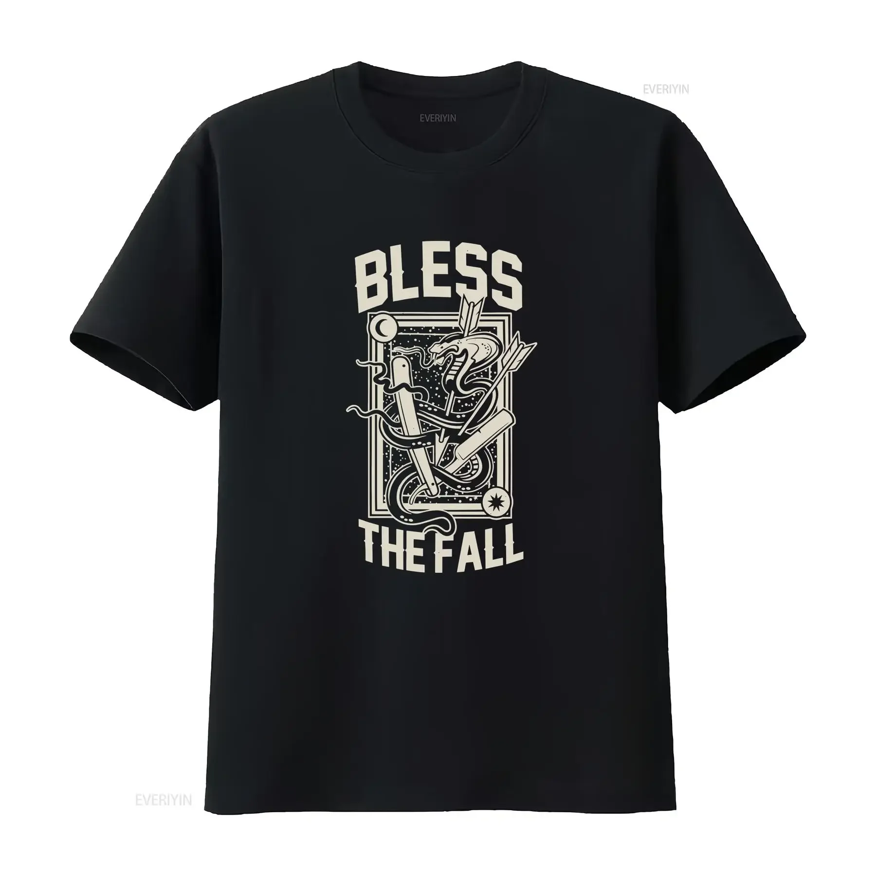 Retro BlessTheFall Black Cotton All size S 5XL For Fans T shirt HD179 vintage Washed fashion Stretched designer clothes