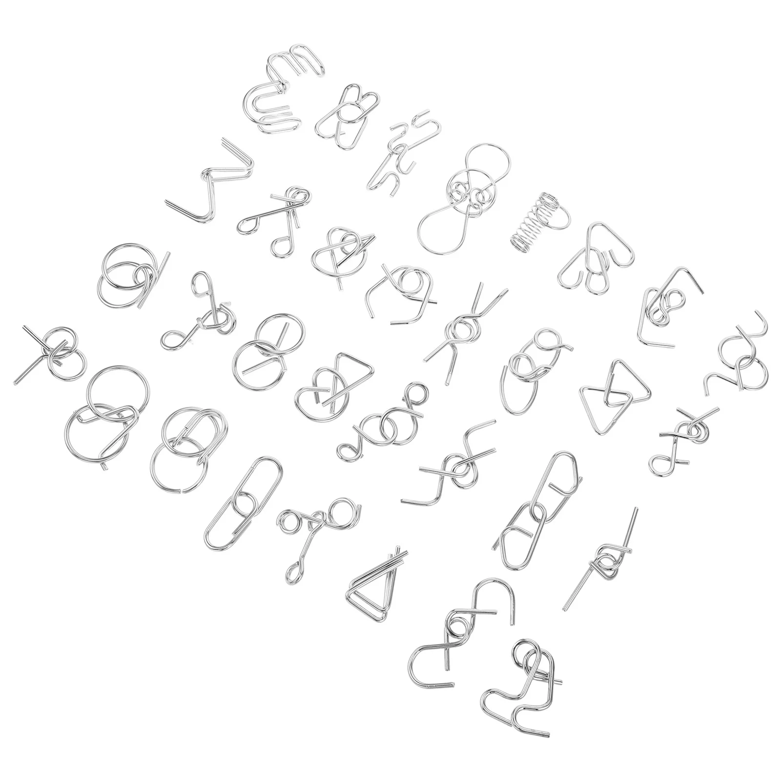 32 stuks Negen Ringen Legering Metaal Breinbreker Spel Voor Volwassenen Training Ontwaringspuzzels IQ Ringpuzzel Metaal