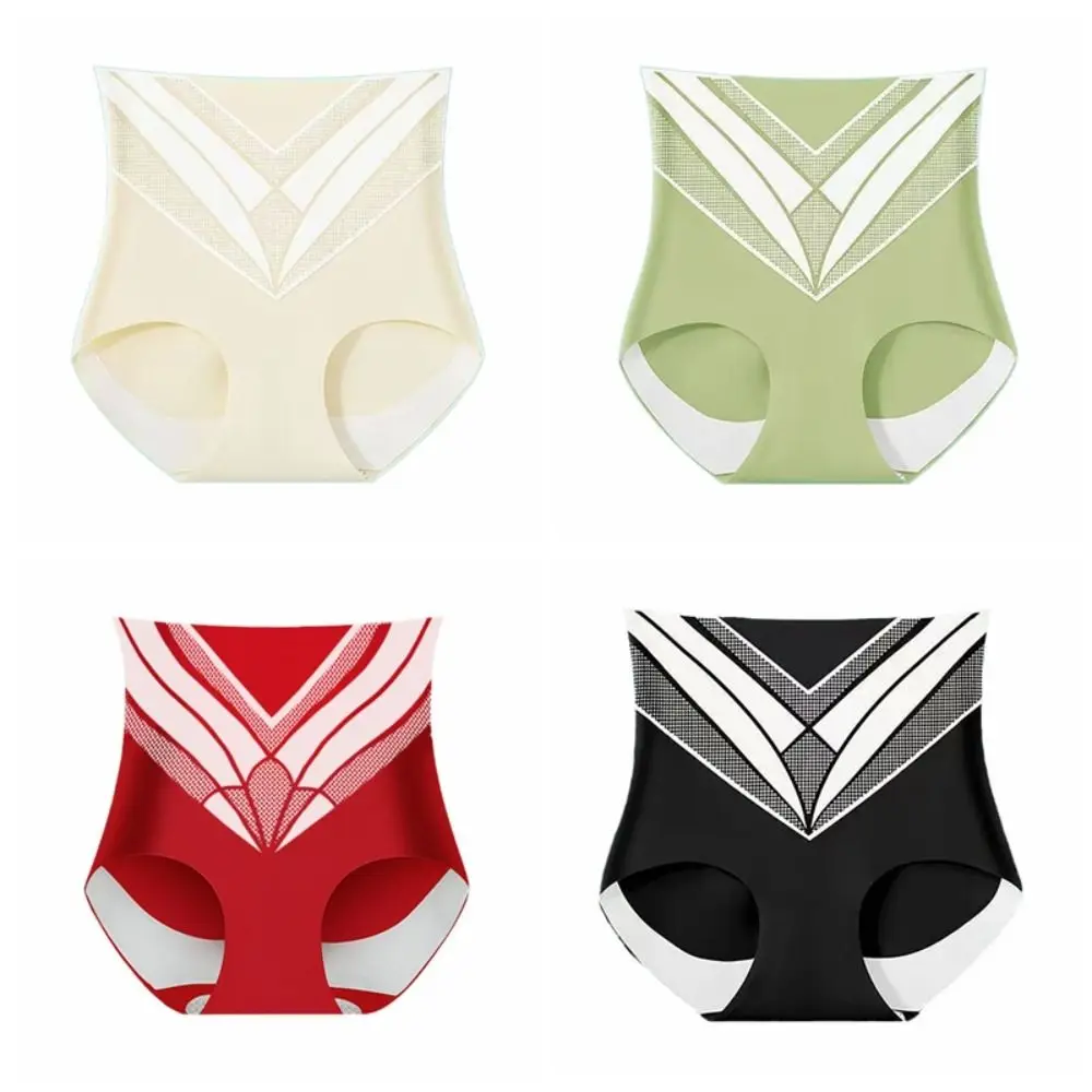 Повседневное послеродовое корректирующее белье с высокой талией в полоску, большой размер, бесшовное корректирующее белье, трусики для тренировки талии, нижнее белье с контролем живота, женское нижнее белье