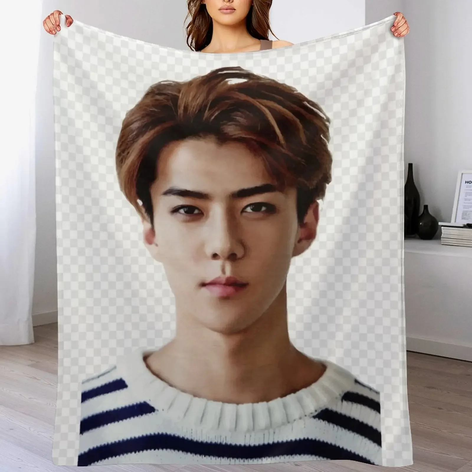 

Sehun-Ah Exooooo Throw Blanket Picnic Bed Fashionable Luxury Designer Sofa Throw Blankets